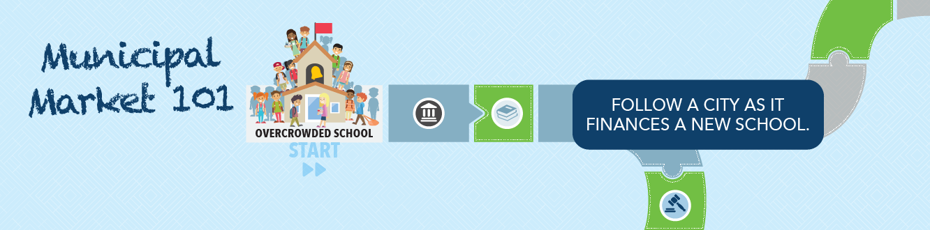 Illustration of a municipal securities market themed board game