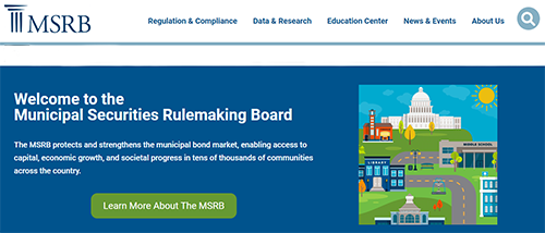 Image of the MSRB.org homepage