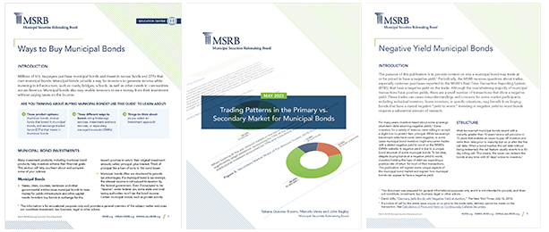 three recent MSRB publication covers