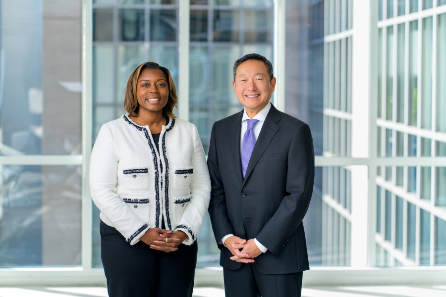 A portrait of MSRB Chair, Natasha A. Holiday and MSRB CEO Mark Kim